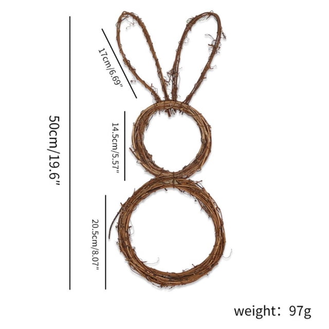 Guirnalda de ratán de conejo, corona de vid con forma de conejito DIY, corona de conejito de Pascua, corona de vid con forma de conejito DIY, confiabilidad excepcional