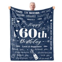 60th Birthday Gifts for Men, Men 60th Birthday Decorations, 60th Birthday Gifts for Him, 60 Years Old Happy Birthday Blanket Birthday Gifts Ideas for Dad, Husband, Grandpa, Soft Blanket(50"x60")