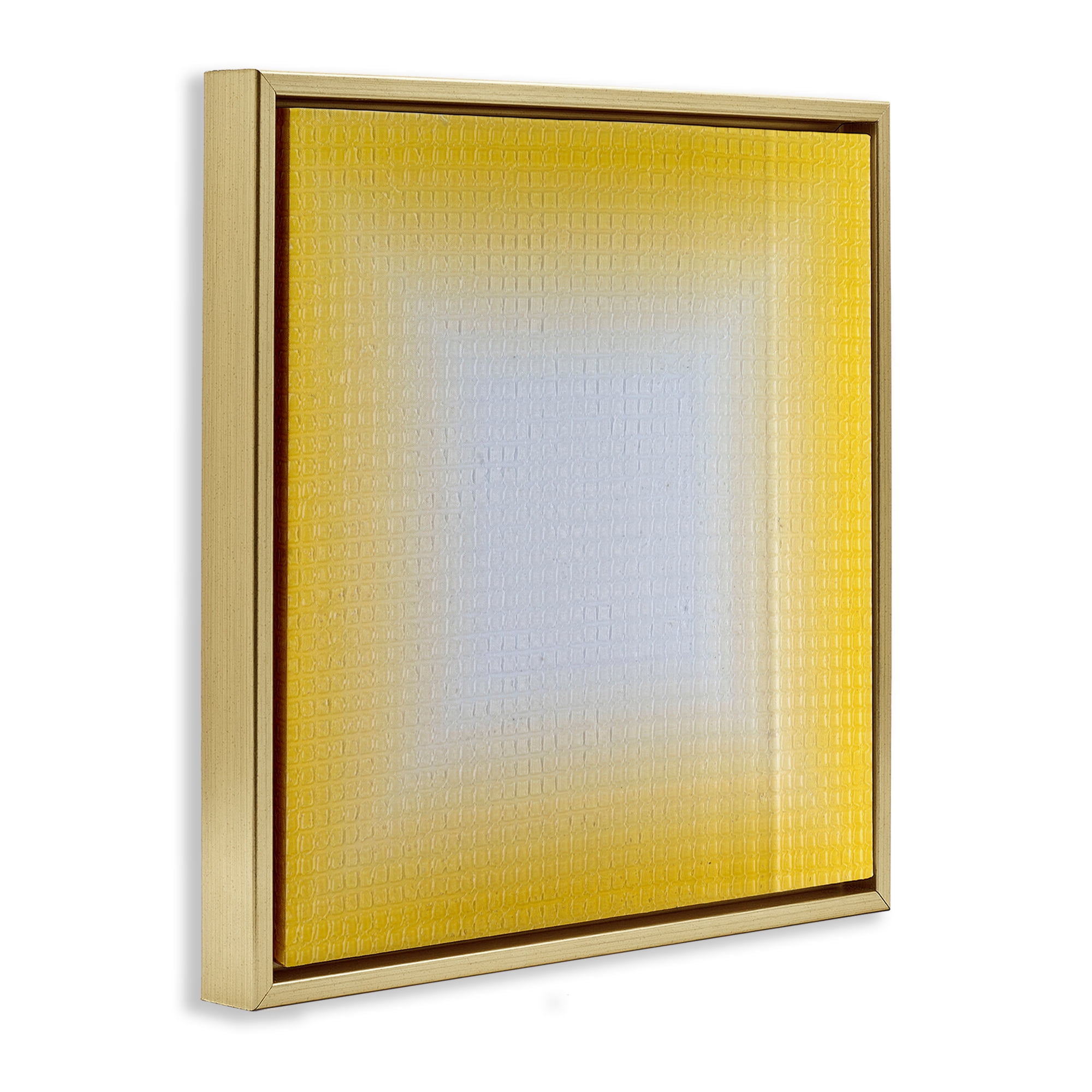 Stupell Industries Yellow Ombre Fade Abstract Painting Gold Floater Framed Canvas Art Print Wall Art, 18 x 18
