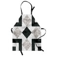 thumbnail image 1 of Marble Apron Nostalgic Marble Stone Mosaic Regular Design with Alluring Elements Artwork Print, Unisex Kitchen Bib Apron with Adjustable Neck for Cooking Baking Gardening, Black Beige, by Ambesonne, 1 of 3