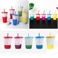 thumbnail image 6 of New Temperature Portable Multicolor Coffee Drink Ware Straw Cup Plastic Cup 9, 6 of 8