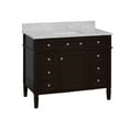 thumbnail image 6 of Hailey 42" Bathroom Vanity with Chocolate Cabinet and Carrara Marble Top, 6 of 6