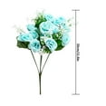 thumbnail image 2 of Artificial Mini Rose Flower Simulation Cloth Blossom Branch Fake Floral Decoration, Blue, 2 of 8
