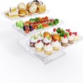 thumbnail image 2 of 3 Tier Acrylic Display Riser Shelf Display Stand,Dessert Cupcakes Stand Makeup Perfume Holder Style A, 2 of 10