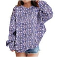 thumbnail image 2 of Jinhomg Fall Sweatshirt for Toddler Kid Retro Floral Print Long Sleeve Hoodie Boys Girls Casual Comfy Pullovers with Pocket Purple 13 Years, 2 of 3