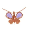 thumbnail image 2 of Galaxy Gold 14K Solid Gold 6.6 Carat Natural Diamond & Amethyst Butterfly Necklace for Women - Rose Gold Fine Jewelry, 2 of 3