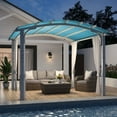 thumbnail image 4 of GAZEBETER 10 ft x 10 ft Outdoor Arched Pergola with Tiffany Blue Canopy and White Mosquito Mesh for Backyard,Garden,Patio,Barbecue, 4 of 8