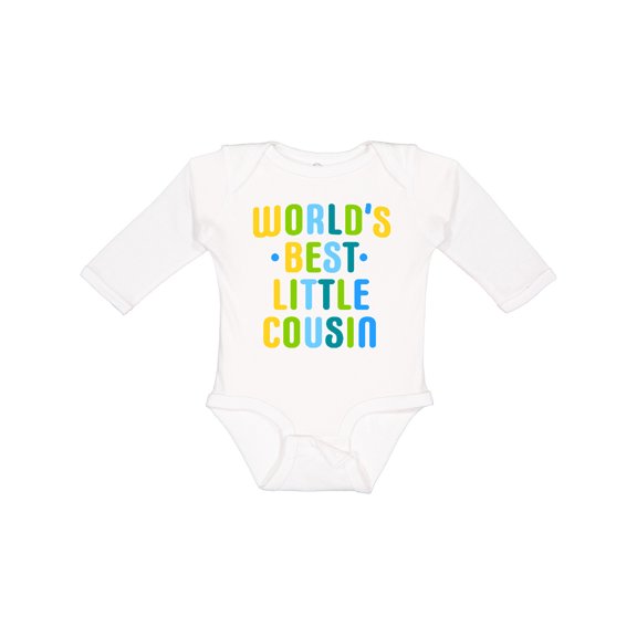 Inktastic Worlds Best Little Cousin Boys Long Sleeve Baby Bodysuit