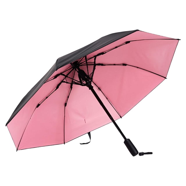 Sombrilla Grande Sunnimix Plegable Con Ventilador de Refrigeración Rosado