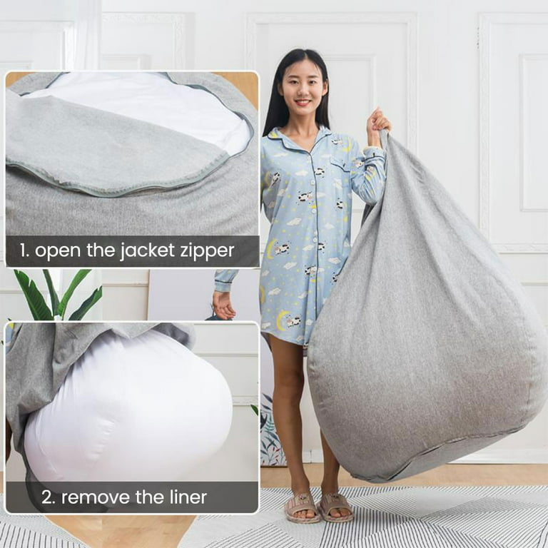 Willstar Bean Bag Inner Liner, Easy Cleaning Bean Bag Insert Replacement  Cover for Bean Bag Chair, Zipper Opening No Filler 