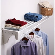 EZ Shelf 40"-73" Expandable Closet Shelf and Rod with 1 End Bracket, White