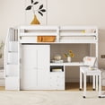 thumbnail image 4 of Harper & Bright Designs Twin Size Loft Bed with Stairs and Wardrobe, Wood Twin Storage Bed with Desk & Bookshelf for Boys Girls, White, 4 of 18
