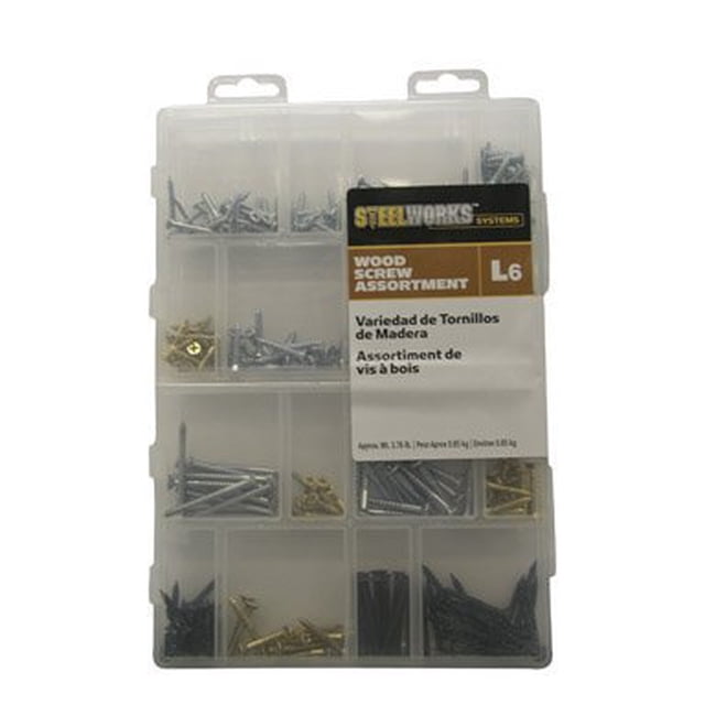 Surtido de tornillos para madera Hillman Steelworks n.º 6 y n.º 8