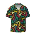 thumbnail image 3 of Cauagu Pineapple Fruit Colorful Men's Short Sleeve Button Down Hawaiian Shirt for Men Bowling Shirts Casual Summer Beach Shirt,Small, 3 of 6