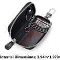 thumbnail image 6 of Genuine Leather Key Holder Bag with 2 Card Slot & 6 Hooks & 1 Access Card,Key Case Car Key Holder Wallet for Men Women, 6 of 6