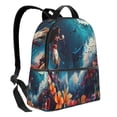 thumbnail image 2 of Lsque Fantasy Underwater Adventure Pattern Backpack – School Travel Canvas Daypack with Ergonomic Padded Straps, Multiple Compartments & Leather Handle, 2 of 5