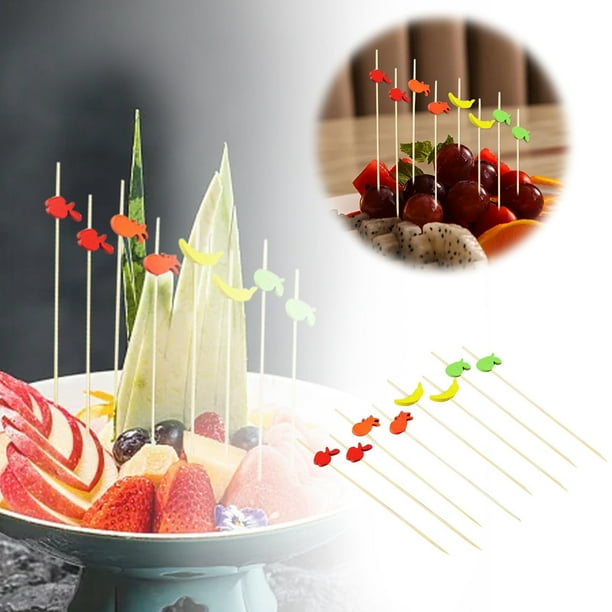 Palillos de cóctel para el Año Nuevo Chino - 100PCS/Palillos de madera, fruta/carne, para fiestas/celebraciones