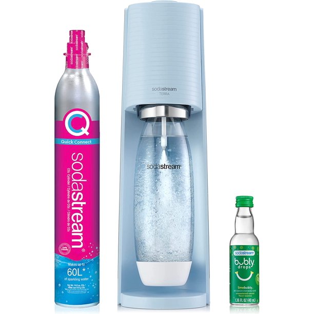 luxury SodaStream Terra Sparkling Water Maker Bundle (White) with CO2