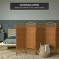 thumbnail image 6 of Red Lantern 4 ft. Short Fiber Weave Folding Screen - Dark Beige - 6 Panels, 6 of 7