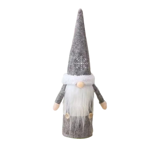 Monstrate Cubierta de botella de vino de felpa de Navidad, ropa de anciano sin rostro, sombrero protector Universal, manga de botella de vino, de Kits de decoración para fiestas Gris Monstrate HA068780-01