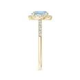 thumbnail image 3 of Angara Natural 1.12 Ct. Aquamarine with Diamond Halo Ring in 14K Yellow Gold for Women (Ring Size: 10), 3 of 9