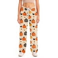 thumbnail image 5 of Zydvens Women Halloween Pajama Pants Wide Leg Lounge Wear with Pockets Soft Elastic Waist Drawstring Sleepwear Bottoms Plaid Pumpkin Fall Harvest Costume Cosplay Gift S-3XL, 5 of 7