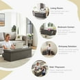 thumbnail image 2 of Gianna 43 Inches Folding Storage Ottoman Bench, Storage Chest, Foot Rest Stool, Bedroom Bench with Storage, Gray, 2 of 8