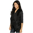 thumbnail image 2 of Dylan by True Grit Plush Faux Black Rose Embossed Fur Draped Vest w/Fur Lining Black MD, 2 of 3