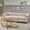 Beige, variant on Noble House Augus Fabric Upholstered Sofa, Cloud Gray, Dark Brown