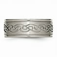 thumbnail image 2 of Primal Steel Titanium Brushed Center 9mm Scroll Design Band, 2 of 8