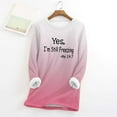 thumbnail image 2 of Lindreshi Plus Size Womens Clothes Women Thick Fleece Sweatshirt Long Sleeve Print Velvet Warm Round Neck Underwear Tops, 2 of 3