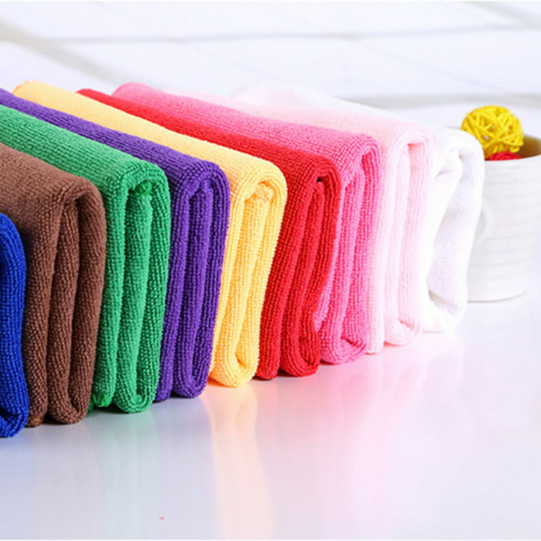 7 PCS Soft and Absorbent Paper Towel Replacement, Microfiber Cleaning Cloth  Face Cloth Hand Towel. Gift Idea for Friends and Mom. 25x25 CM 