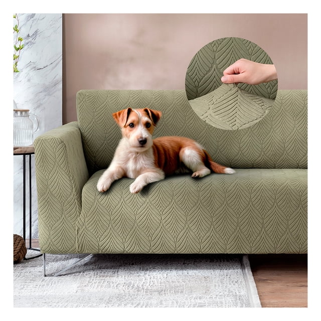 Protector de Sala 3 Pzas Elástico Antideslizante, Real Textil (Verde Olivo, CH/M/G)