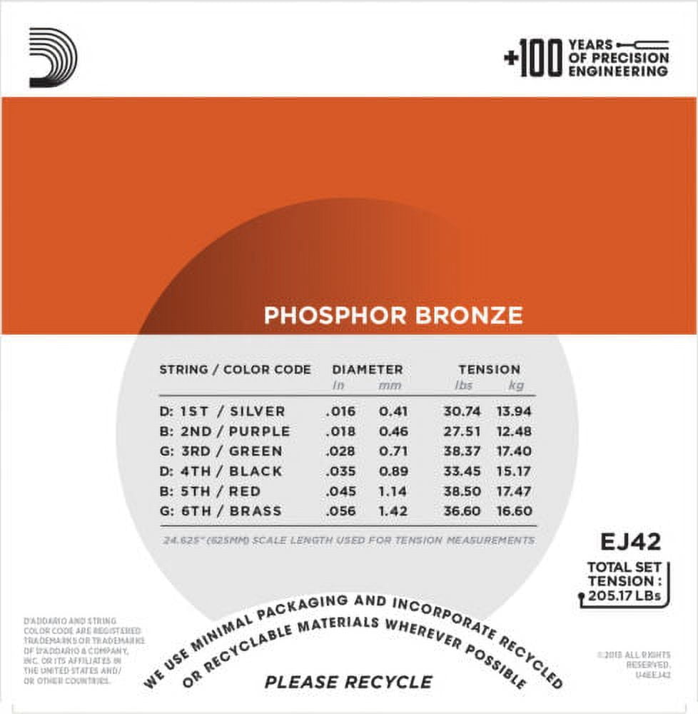 D'Addario Guitar Strings - 5 Pack EJ42 Resophonic Phosphor Bronze Acoustic