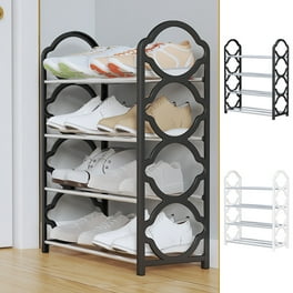 NiHome 3 Tier Shoe Rack Organizer Sturdy Metal Frame Holds 6 Pairs Ideal for Closet Entryway Black Walmart