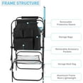 thumbnail image 5 of 31" Tall Directors Chair Height Seat Folding with Side Table Storage Bag, Support for 300Lbs Portable Makeup Artist Chair with Bar Height(Blue/Black), 5 of 10