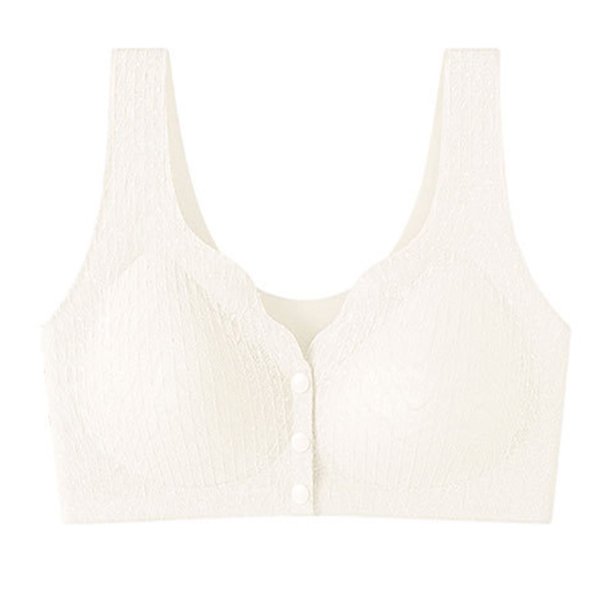 HongQid Front Closure Bra for Women Seamless Straps Bralettes Everyday Basic Sleeping Bras