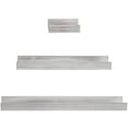 thumbnail image 3 of American Art Decor Whitewashed Wood Rustic Floating U Wall Shelves - White - Set of 3, 3 of 6