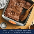 thumbnail image 4 of Rachael Ray Yum-o! Nonstick Bakeware 9-Inch Oven Lovin’ Square Baking Pan, Gray with Orange Handles, 4 of 6