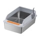 thumbnail image 4 of Caja de arena para gatos, caja de arena para gatos, semicerrada, fácil de limpiar con cuchara, bandeja de arena para gatos de entrada baja para gatos Gris claro, 4 of 10