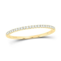 10K Yellow Gold Diamond Timeless Stackable Wedding Band Anniversary Ring 1/8 CT