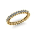 thumbnail image 2 of Natural 1.25Ct Princess Cut Diamond Shared Prong Women's Anniversary Wedding Eternity Band Ring Solid 14k Yellow Gold H SI2, 2 of 3