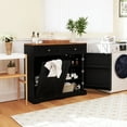thumbnail image 3 of Topbuy Trash Bin Cabinet Tilt Out Garbage Cabinet w/ Anti-Tipping Kit & Adjustable Shelves Black, 3 of 9