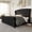 Black, variant on Merluxy King Platform Bed Frame, Adult Upholstered Sleigh Bed with Scroll Wingback Headboard, Cream
