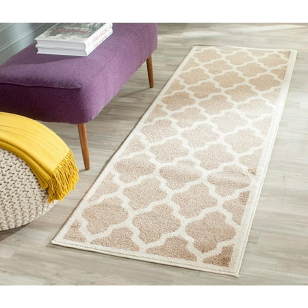 Safavieh AMHERST  WHEAT / BEIGE  2 -3  X 9   Area Rug  AMT420S-29 AMHERST  WHEAT / BEIGE  2 -3  X 9   Area Rug  AMT420S-29 Coordinate indoor and outdoor living spaces with fashion-right Amherst all-weather rugs by Safavieh. Power loomed of long-wearing polypropylene  beautiful cut pile Amherst rugs stand up to tough outdoor conditions with the aesthetics of indoor rugs. - Size: 2 -3  X 9  - Weight: 9 - Color: WHEAT / BEIGE - Pile Height: 0.39 - Construction: Power Loomed - Backing: No Backing - Shape: Runner - Fiber/Finish: 67% Polypropylene 18% Fibrillated Polypropylene 8% Latex 7% Poly-cotton(warp)