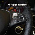 thumbnail image 4 of 12Pcs Car Styling Steering Wheel Button Covers Trim Stickers for Mercedes Benz GLC X253 2015 2016 & C Class W205 2014 2015 Silver ABS, 4 of 5