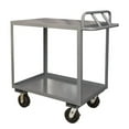 thumbnail image 2 of Durham RSC-2448-2-3K-TLD-95 14 Gauge Tubular Push Handled Rolling Service Cart with 2 Shelves & Top Lips Down, Gray - 48 x 24 x 39.25 in., 2 of 2