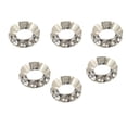 thumbnail image 1 of 6pcs Plateado Claro Rhinestone Europeo Plata Grande Del Agujero Rondelle Espaciadores, 1 of 4