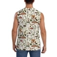 thumbnail image 4 of Lsque Mushroom Garnish Print Men's Cotton Blend Sleeveless Muscle Shirts (S-3XL)- Moisture Wicking, Odor Protection, UPF 30+,Large, 4 of 8
