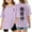 Purple, variant on Little Girls Graphic T Shirt Casual Loose Fit Short Sleeve Tee With Print Top Kids Clothing Beige Size 7-8T